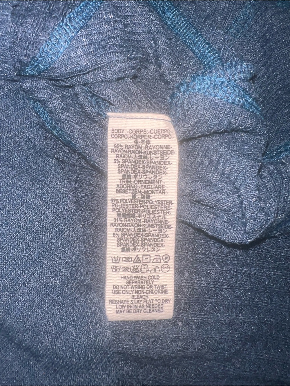We The Free Teal Blue V-Neck Layered Hem Knit Top - Picture 4 of 5